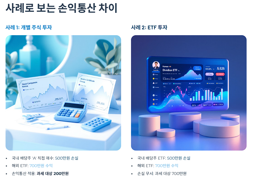 사례로 보는 손익통산 차이