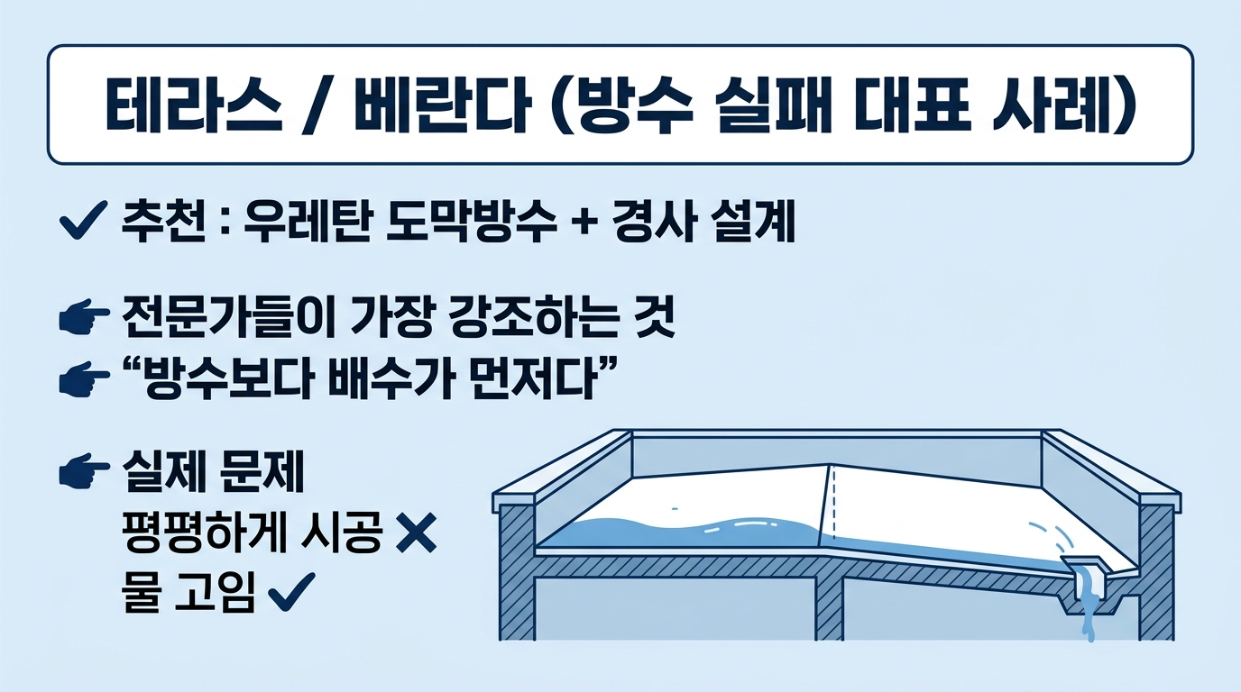 테라스와 베란다 방수의 중요성