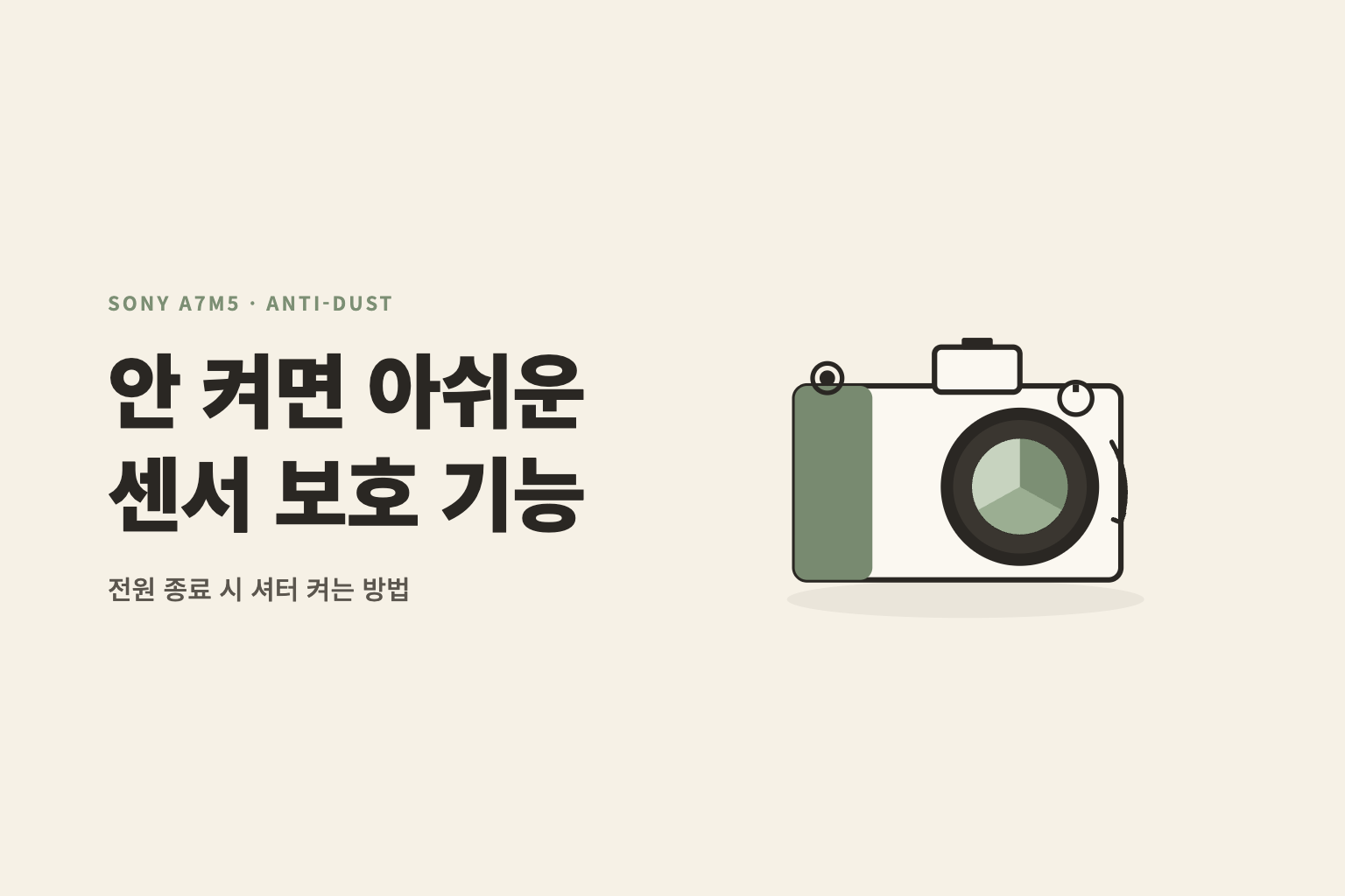 안 켜면 아쉬운 센서 보호 기능 — 소니 A7M5 전원 종료 시 셔터 켜는 방법