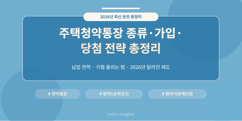 2026년 주택청약통장 종류 가입 방법 당첨 전략을 총정리한 최신 가이드 이미지