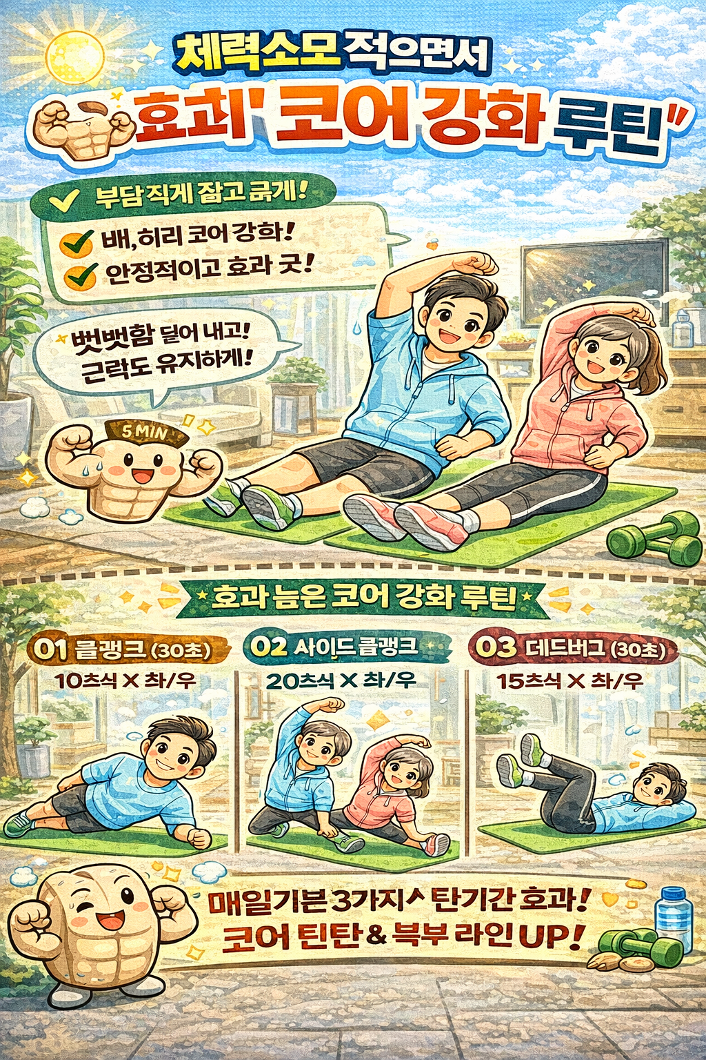 "숨 차지 않는 일상 속 활동량 늘리기 (가벼운 집안일계단 전략)"