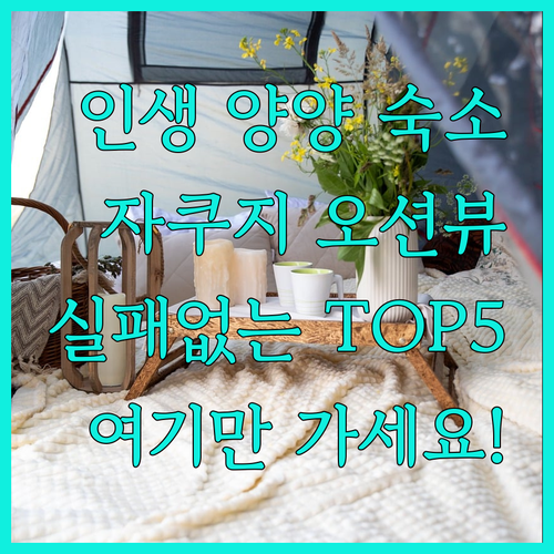 강원도 양양 숙소 추천 TOP 5 위..