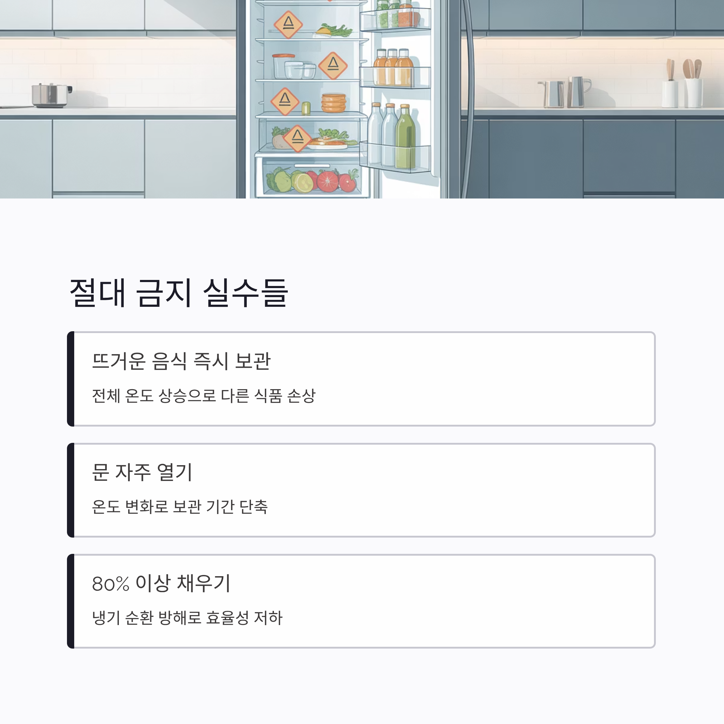 냉장고 보관 시 하면 안되는 실수
