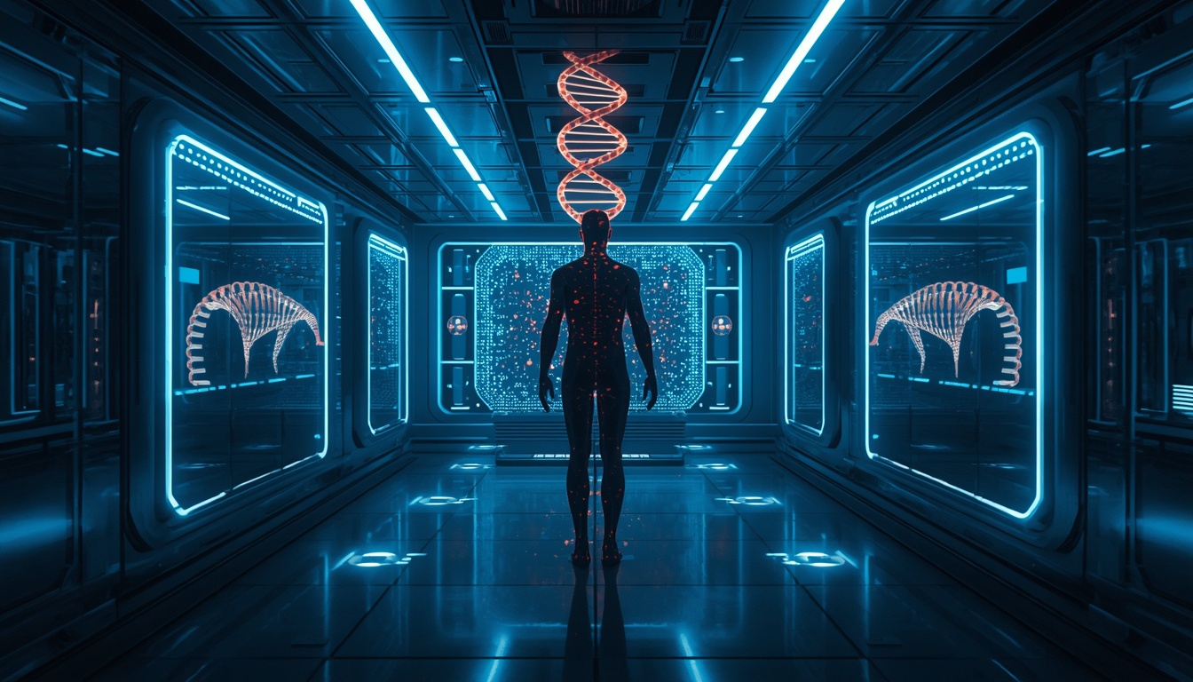 Conceptual illustration of epigenetic reprogramming and resetting cellular age like buffing a scratched CD