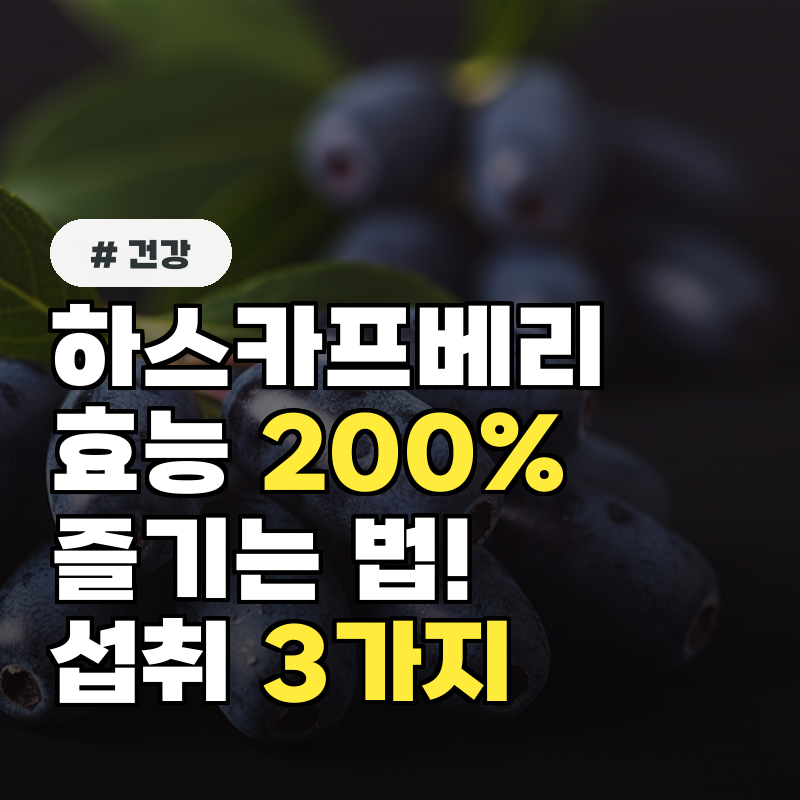 하스카프베리 효능 200% 즐기는 법! 최고의 섭취 방법 3가지