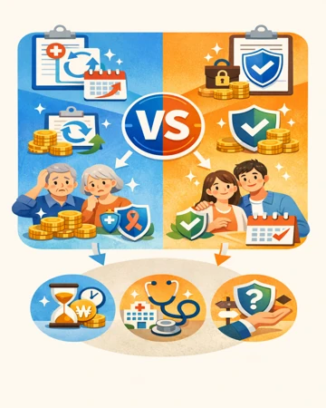 갱신형 비갱신형 차이를 구조 기준으로 비교한 설명 이미지2