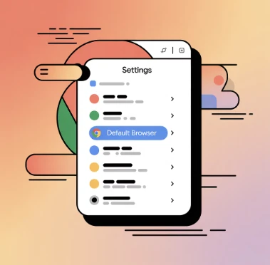 크롬 기본 브라우저 설정하는 화면 예시