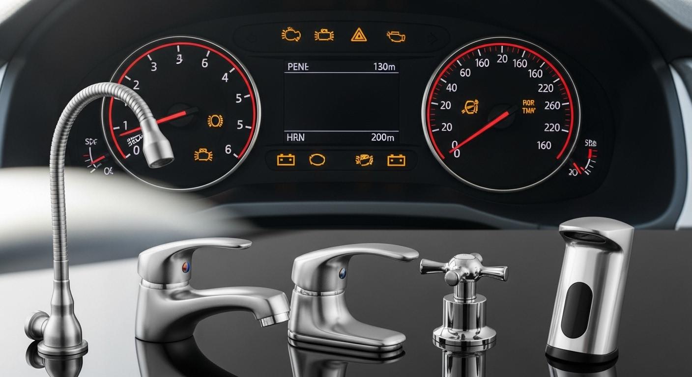 자동차 계기판 경고등 수도꼭지 모양