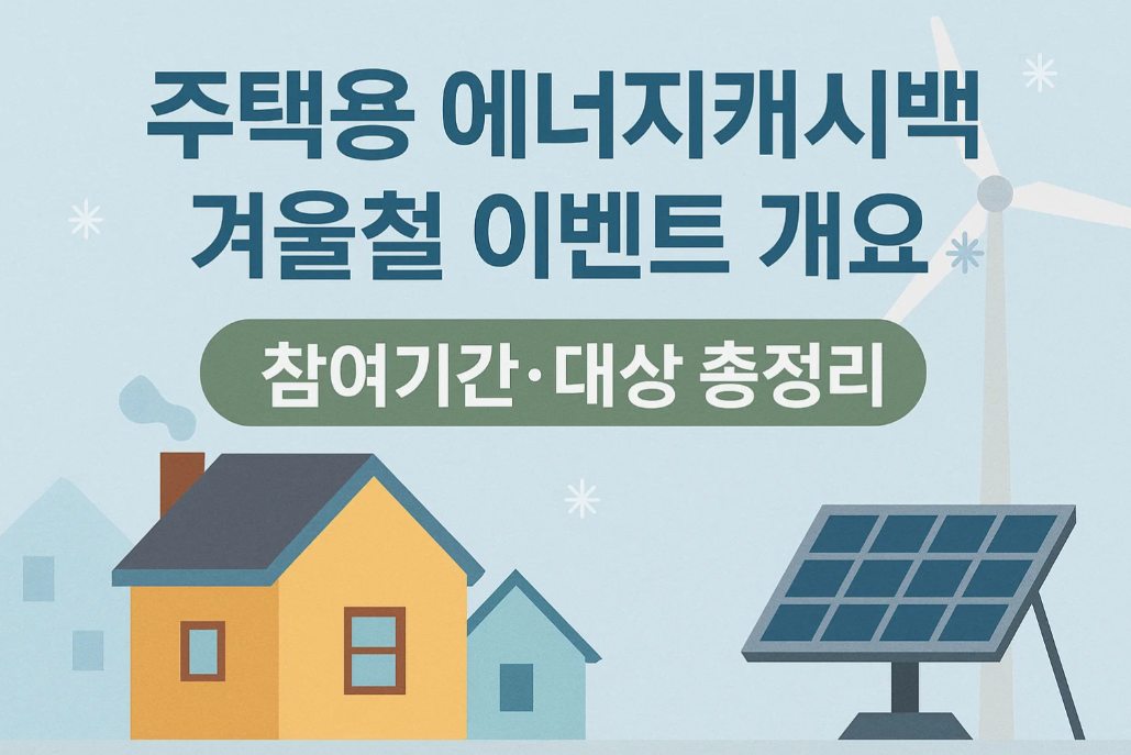 주택용 에너지캐시백 겨울철 이벤트 개요 ❄️ 참여기간·대상 총정리