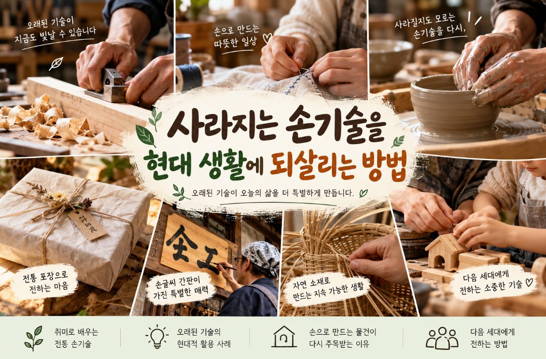 사라지는 손기술을 현대 생활에 되살리는 방법