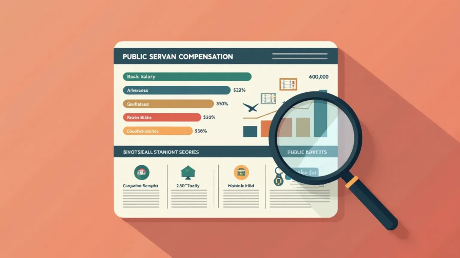 공무원 보수체계의 다양한 항목을 나타내는 인포그래픽