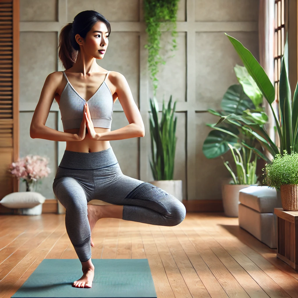 요가하는 30대 여성