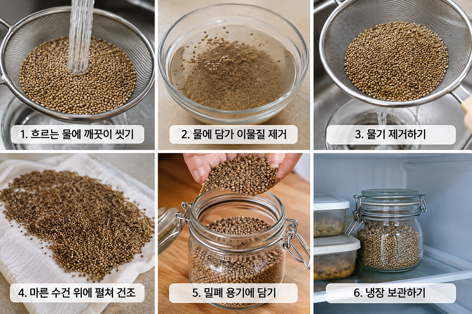 신선도를 유지하는 보관법과 통들깨 활용 이미지