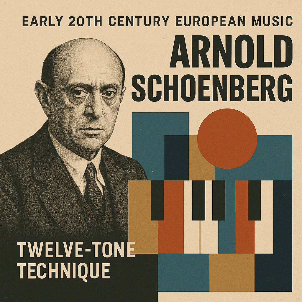 쇤베르크의 초상화와 12음기법이라고 써진 포스터