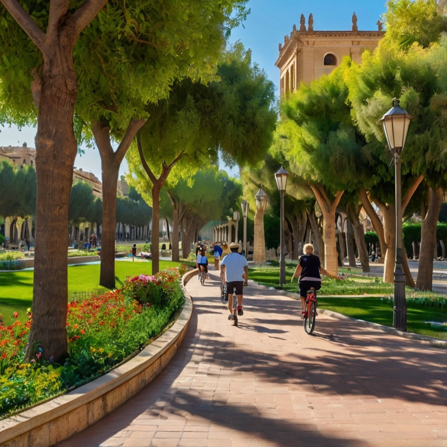 발렌시아 명소 투리아 정원을 묘사한 이미지