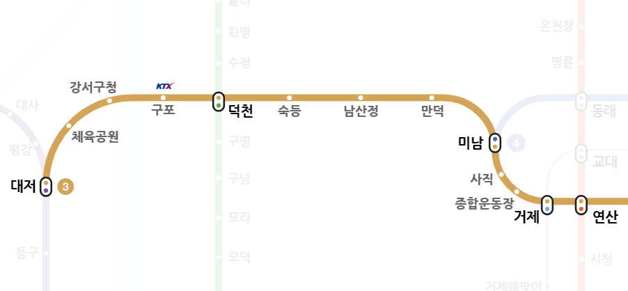부산 3호선 노선도 크게 보기