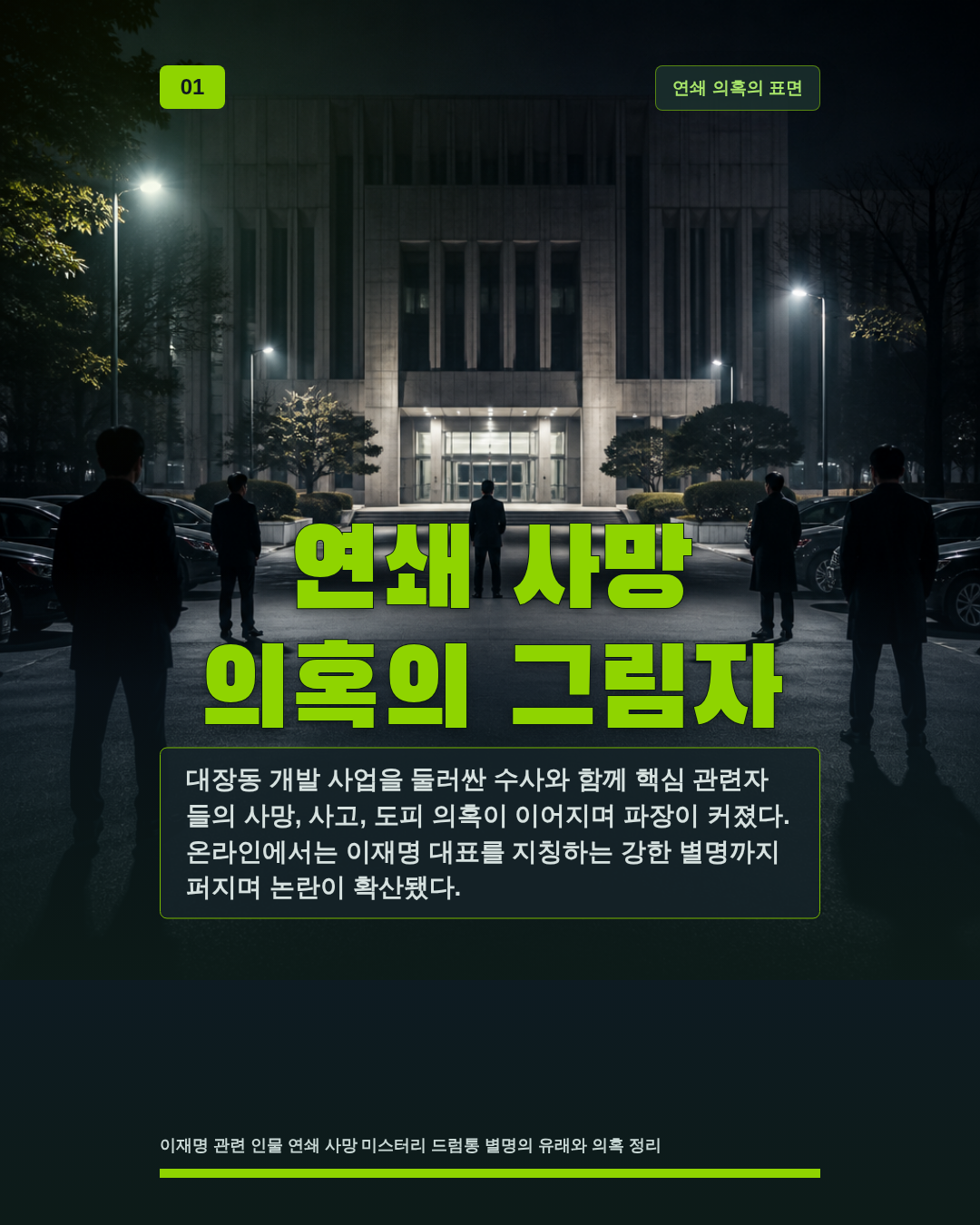 연쇄 사망 의혹의 그림자