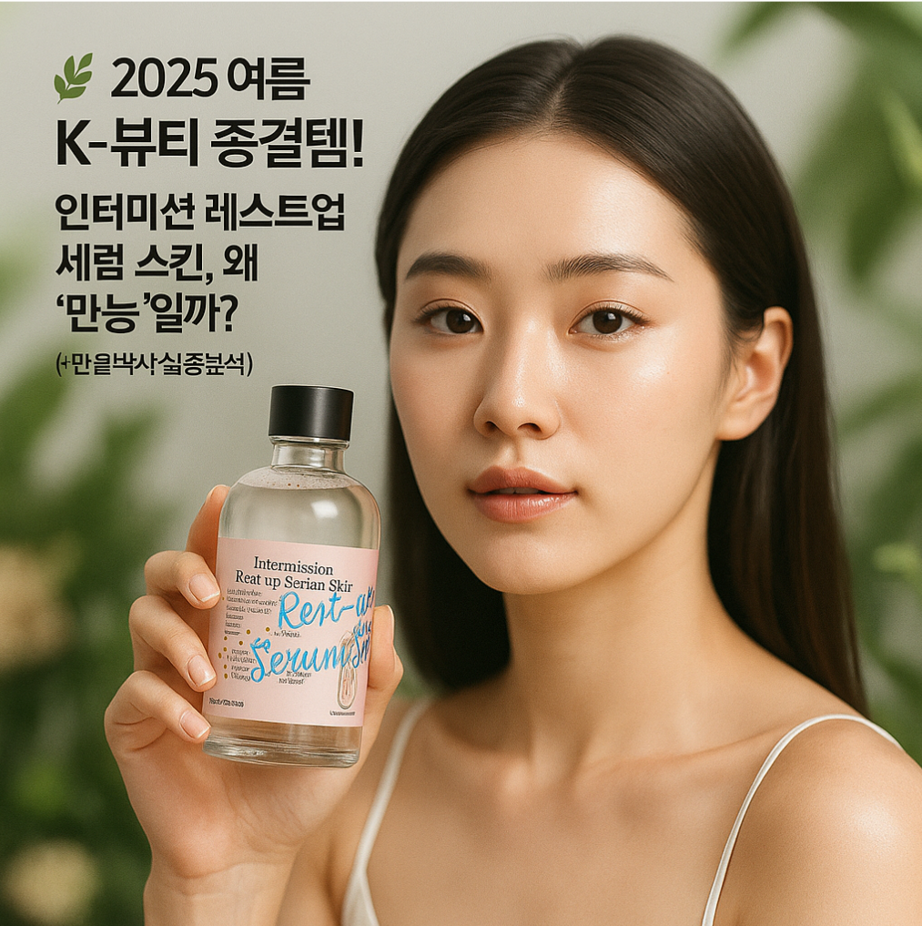🌿 2025 여름 K-뷰티 종결템! 인터미션 레스트업 세럼 스킨, 왜 '만능'일까? (+만물안박사 심층분석)