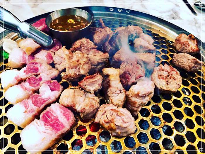 인천 송도 맛집 소고기 꽃등심, 새우살, 양념 갈비살