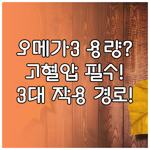 고혈압 개선 오메가3 용량 의존적 효..