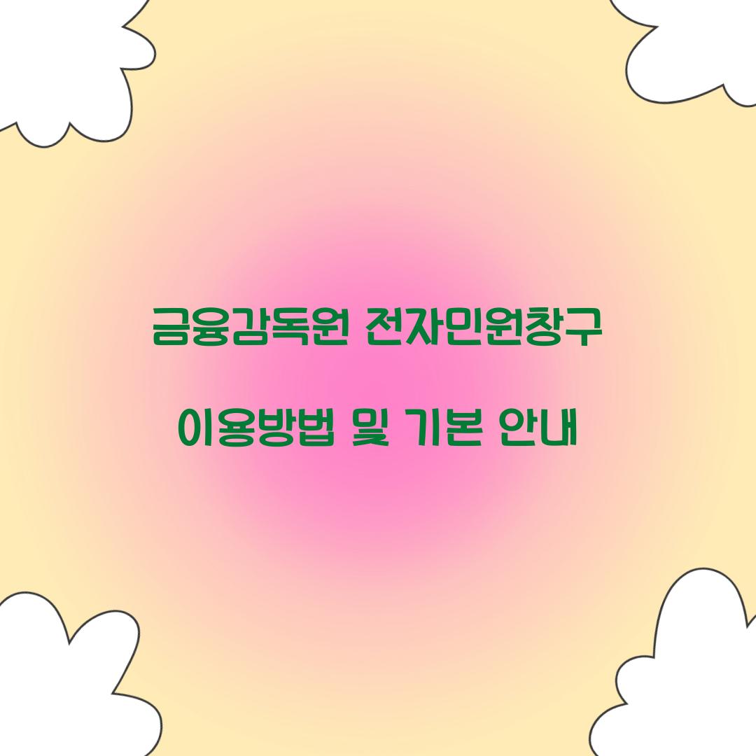 금융감독원 전자민원창구