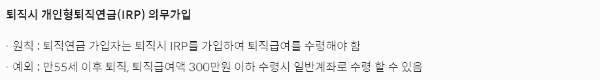 IRP 계좌란 (의무 가입, 예외 조항)