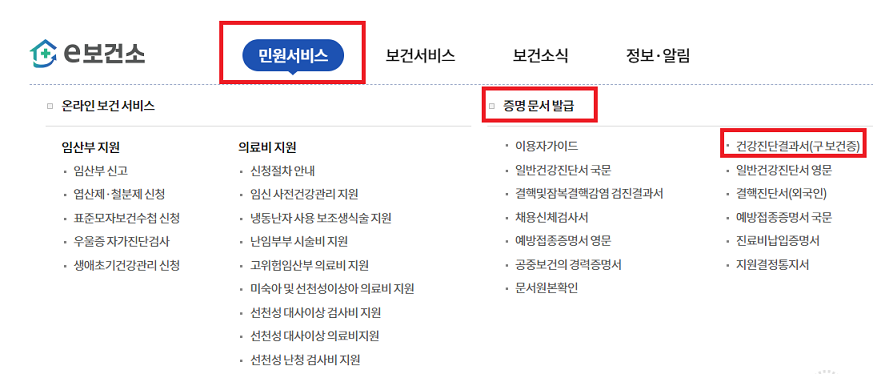 보건증 인터넷발급
