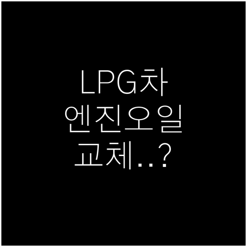 LPG 차량 엔진오일 교체 주기 궁금..