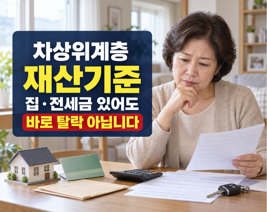차상위계층 재산기준|집·전세보증금 있다고 바로 탈락하지 않습니다