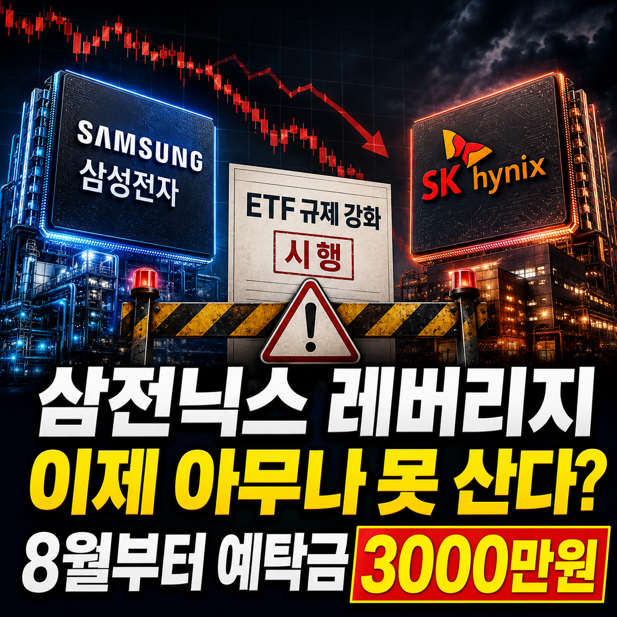 삼성전자와 SK하이닉스 단일종목 레버리지 ETF 예탁금 3000만원 상향 및 20주 매매단위 변경 안내