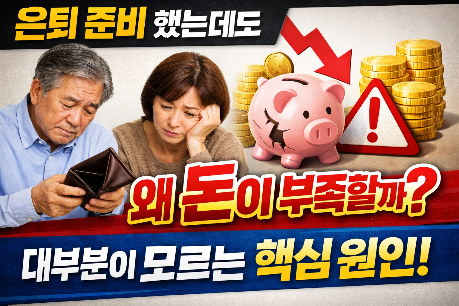 은퇴를 준비한 부부가 왜 노후에 생활비가 부족한지 고민하고 있다.