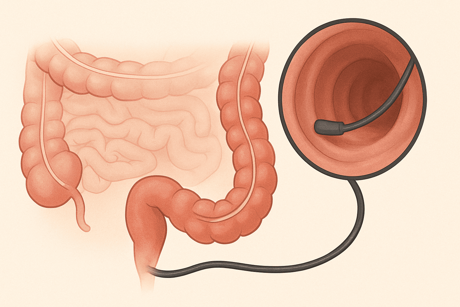 대장내시경하는-모습을-표현한-일러스트