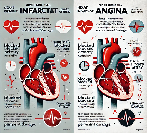 급성 심근경색과 협심증의 비교