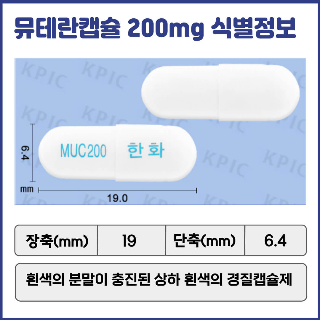 뮤테란캡슐200mg 식별정보