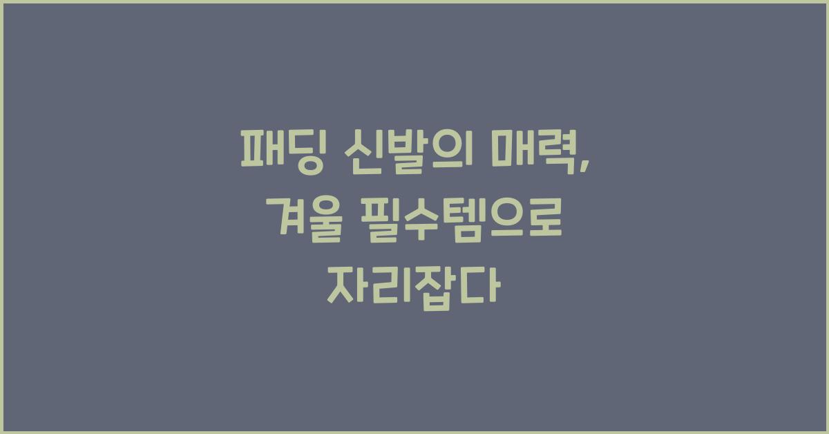 패딩 신발