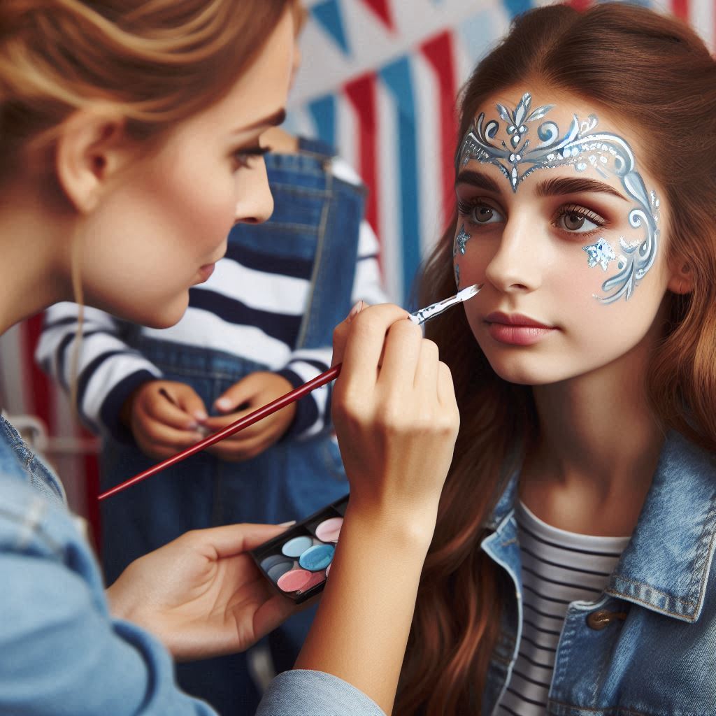 페이스페인팅 그리는 모습