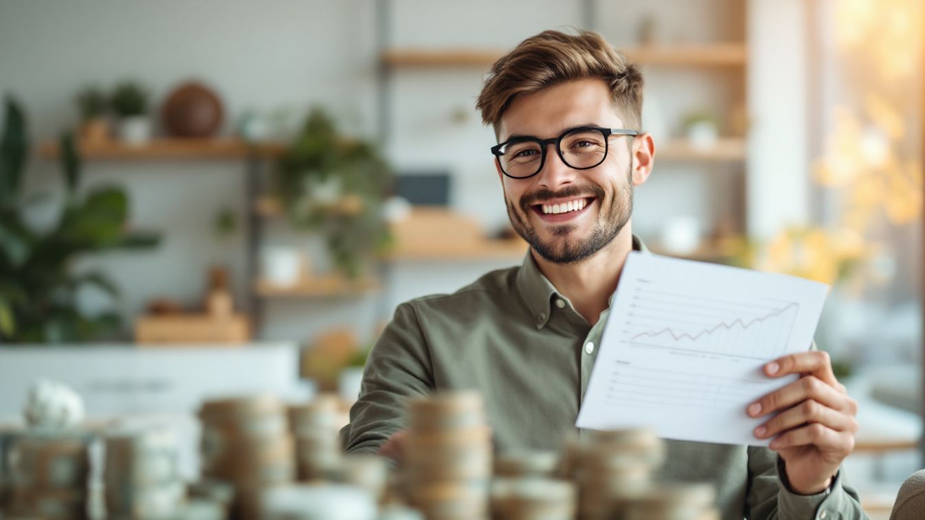 서류를 들고있는 청년의 모습