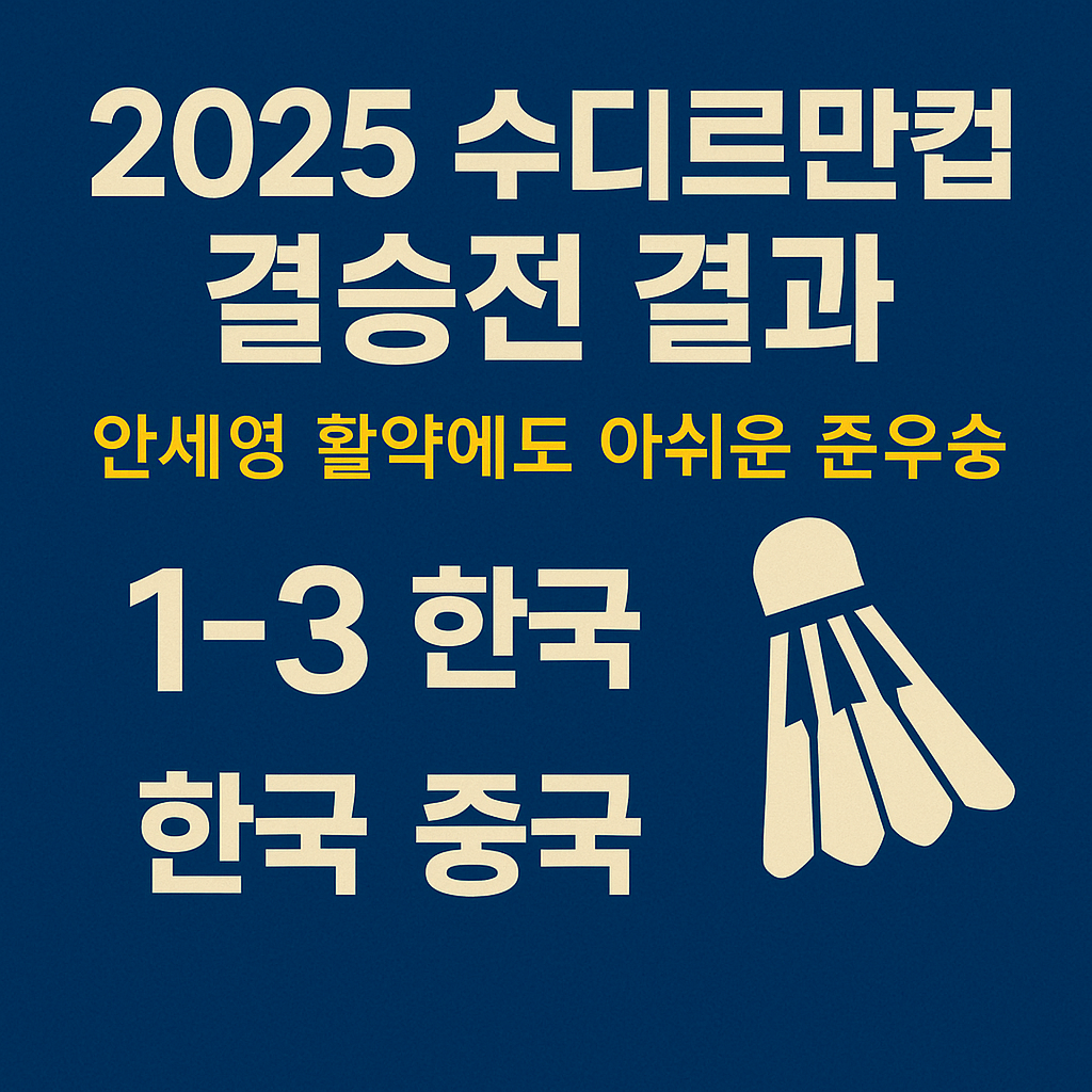 2025 수디르만컵 결승전 결과 ❘ 안세영 활약에도 아쉬운 준우승
