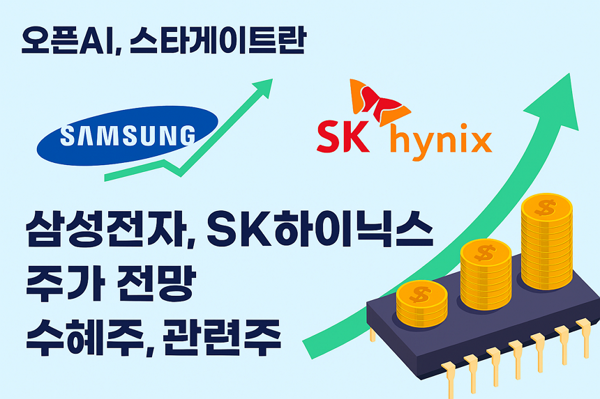 오픈AI, 스타게이트 란, 삼성전자, SK하이닉스 주가 전망, 수혜주, 관련주
