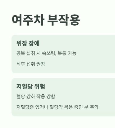 여주차 부작용