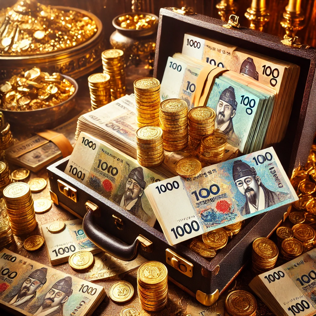 2024년 공무원 호봉펼 봉급표, 한국 지폐와 금화