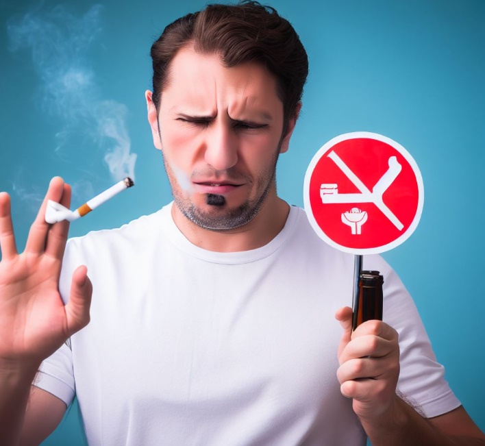 금연을 결심한 남성(made by Bing)