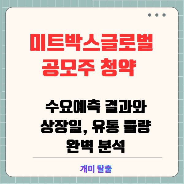 미트박스글로벌 공모주 청약 ❘ 수요예측 결과와 상장일, 유통 물량 완벽 분석