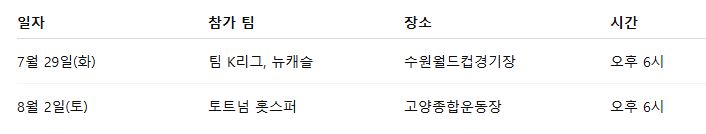 토트넘 뉴캐슬 내한 쿠팡플레이 경기 일정 및 티켓 예매
