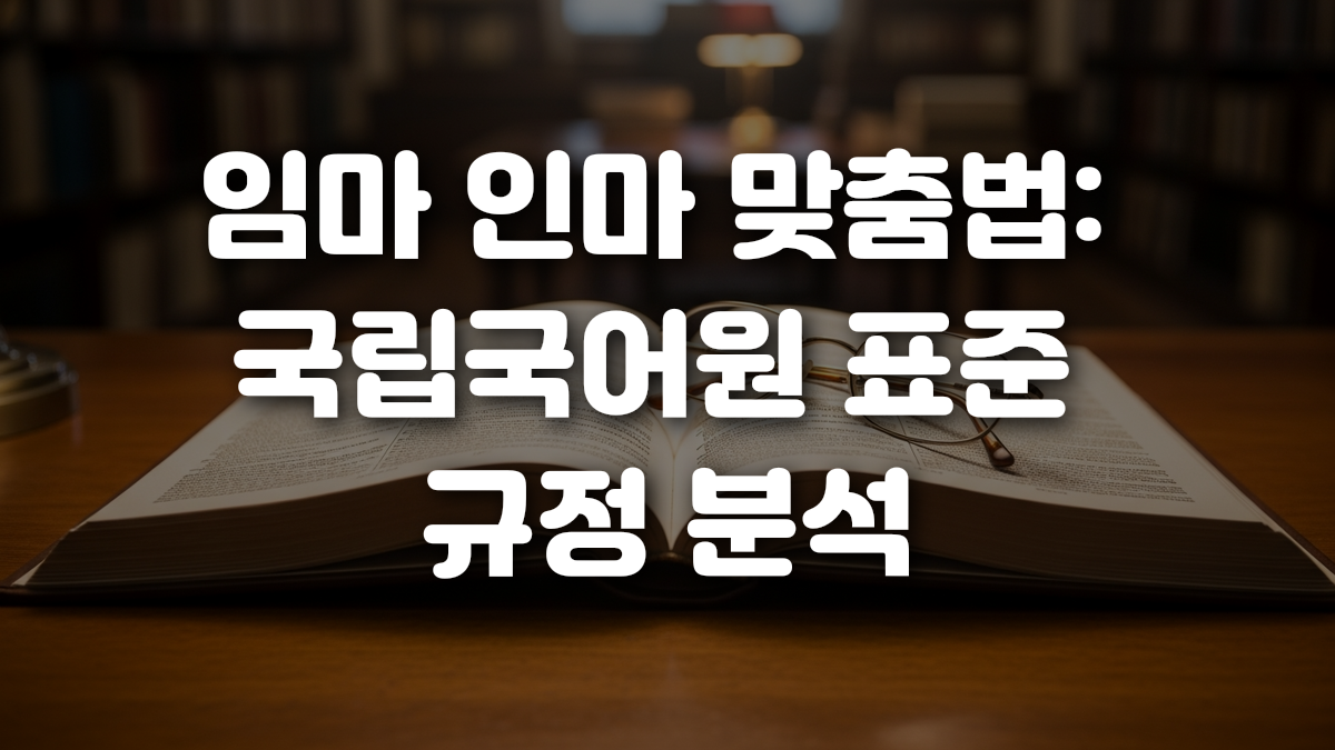 임마 인마 맞춤법 국립국어원 표준 규정 분석