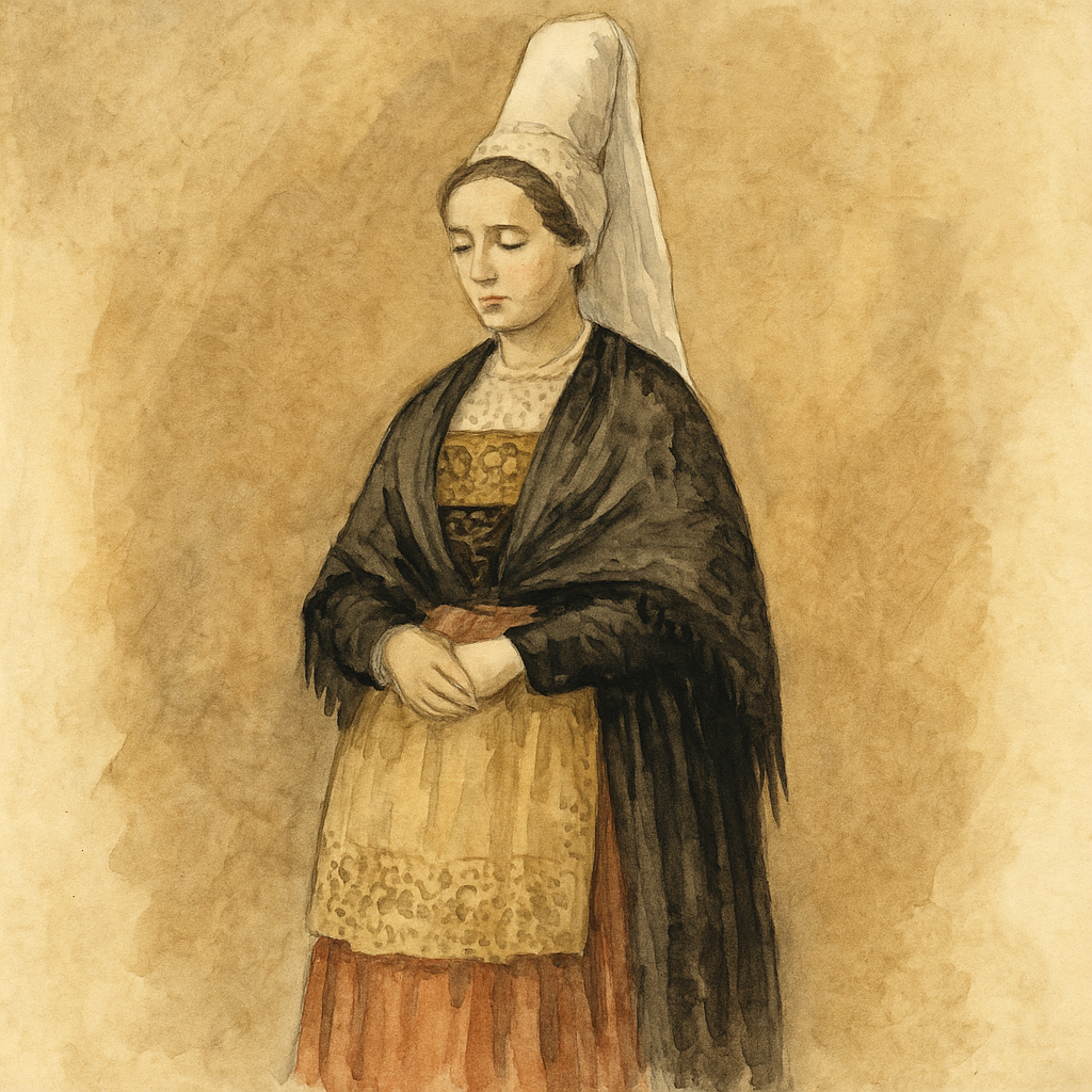 프랑스 브르타뉴 지역의 전통 여성복