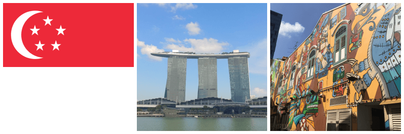 싱가포르 국기, 마리나베이, 싱가포르 거리 사진