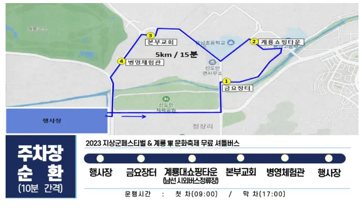 지상군 페스티벌은 셔틀버스