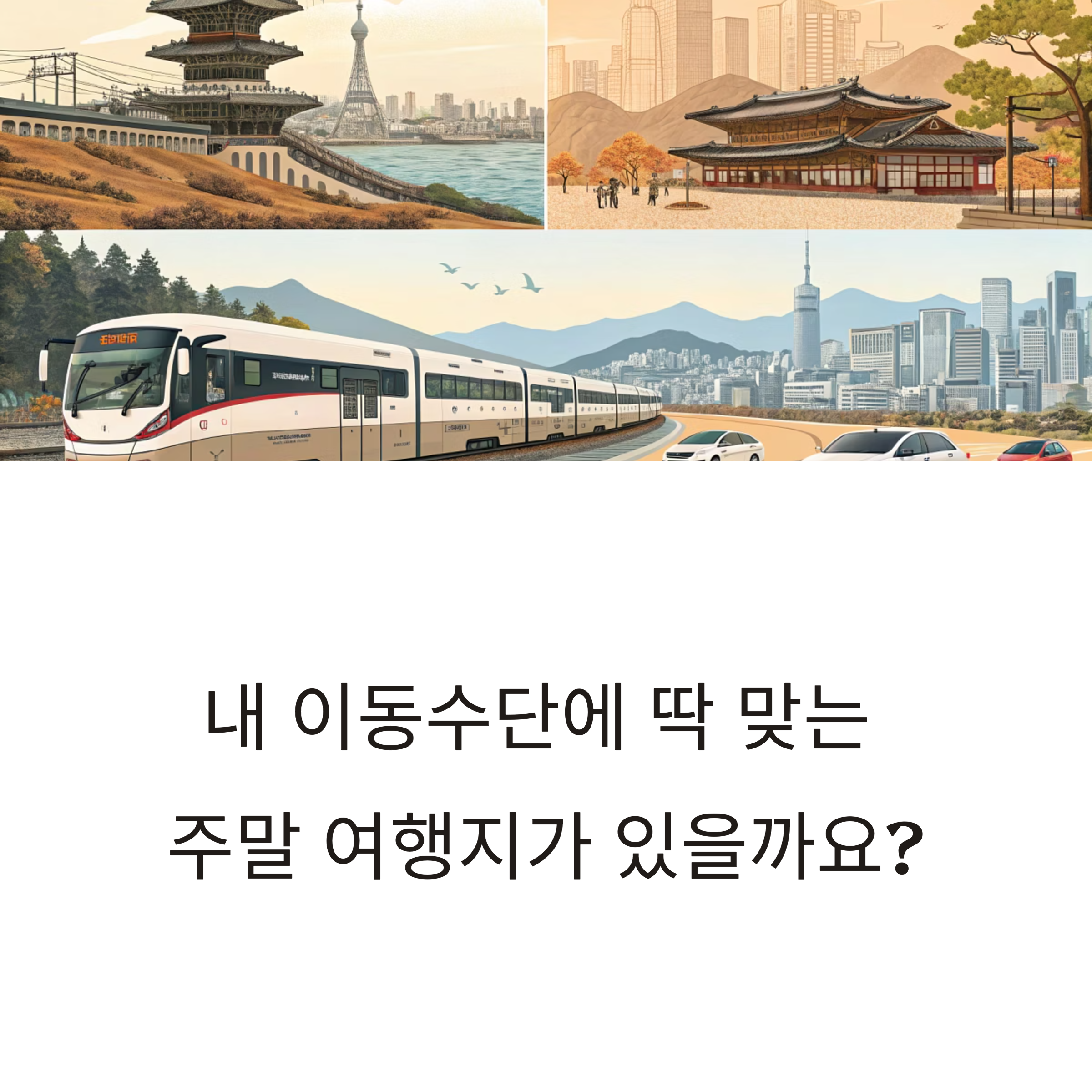교통편 따라 골라보는 주말 국내 여행지