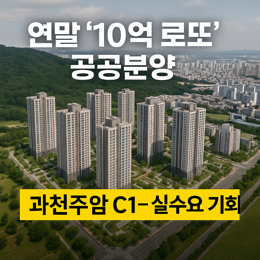 과천주암 공공분양 C1블록, 10억 로또 시세차익 전망 아파트 단지 인포그래픽